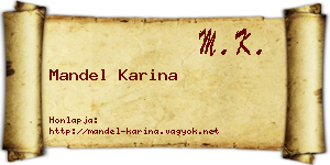 Mandel Karina névjegykártya